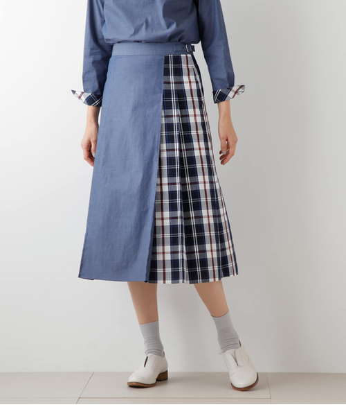 ツイル×Snowニューヨーカータータン ボックスタックスカート