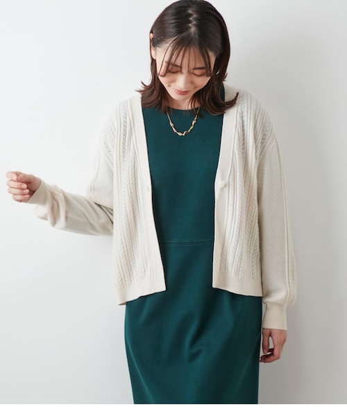 L】ウールカシミヤ Vネックショートカーディガン｜ニューヨーカーの