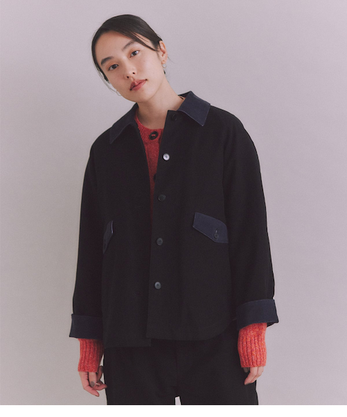 ジャージーメルトン ノーカラーブルゾン｜ニューヨーカーの