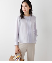 【L】ジョーゼット タックペプラムブラウス