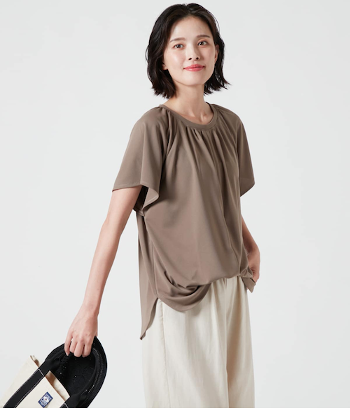 L】オーガニックコットンパイル クルーネックプルオーバー