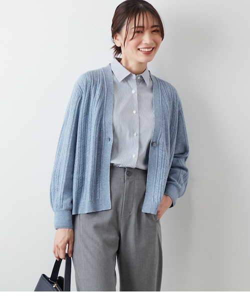 ウールカシミヤ Vネックショートカーディガン｜ニューヨーカーの
