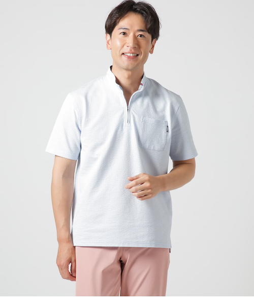 吸水速乾】COOL COMFORT サッカーストライプ ハーフジップ スタンド