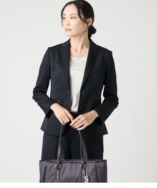 L】【ウォッシャブル】モクロディクリア ノッチドラペル1釦ジャケット