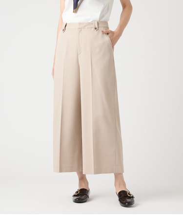 【L】【ウォッシャブル】ストレッチ ガウチョパンツ