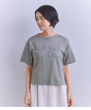 Mercerization Jersey Flowerコード刺繍Tシャツ