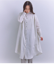 ［ACAR］Thin Stripe ボリュームシャツドレス