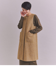 Mixcolor Tweed ロングジレワンピース