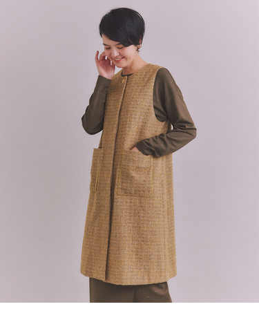 Mixcolor Tweed ロングジレワンピース