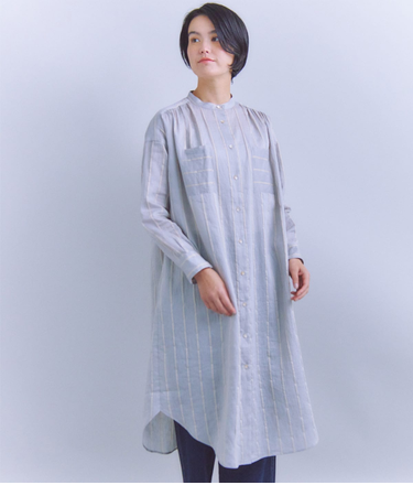 ［ACAR］Big Stripe ボリュームシャツドレス