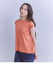 ［SNOW FLAKE COTTON］ フレンチスリーブニット