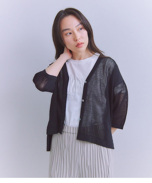 ［SNOW FLAKE COTTON］ メッシュニットカーディガン