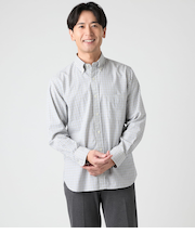 タッタソールチェック 長袖ショートボタンダウンシャツ