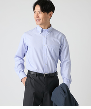 NY CARE FREE ストライプ 長袖ボタンダウンシャツ