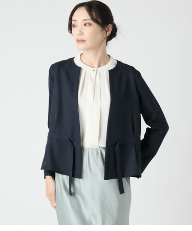 パウダリーツイル ドローストリング羽織ブラウス