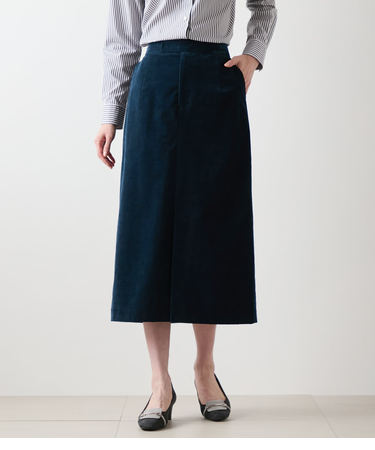 【ウォッシャブル】ライトコール ストレートスカート