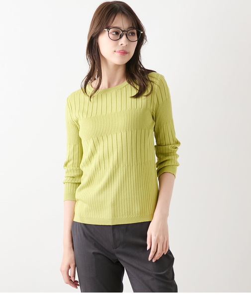 【手洗い可能】レーヨンポリストレッチ 7分袖クルーネックプルオーバー