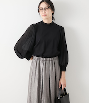 袖切替えニットプルオーバー