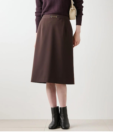 ギャバライクポリエステル ビット付きスカート