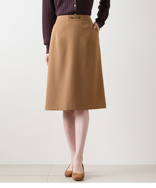 ギャバライクポリエステル ビット付きスカート