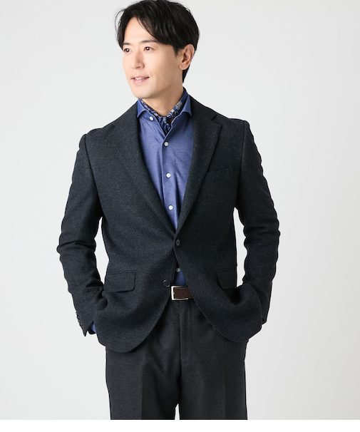 ツィードライク ヘリンボーン ジャケット