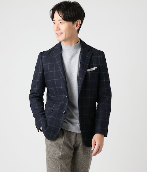 ツィードライク ウィンドウペイン ジャケット