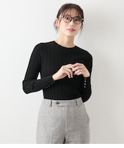 【L】【手洗い可能】ウォッシャブルウール ランダムリブプルオーバー