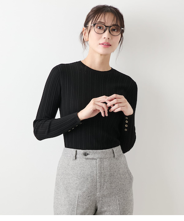 【L】【手洗い可能】ウォッシャブルウール ランダムリブプルオーバー