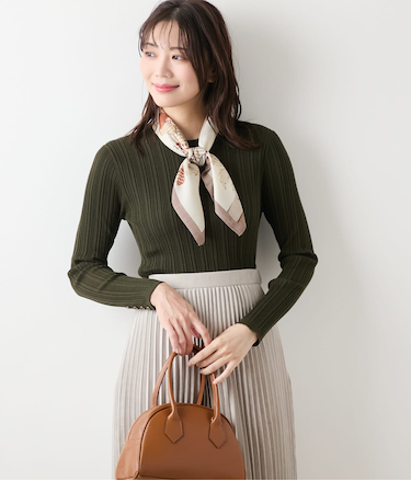 【L】【手洗い可能】ウォッシャブルウール ランダムリブプルオーバー