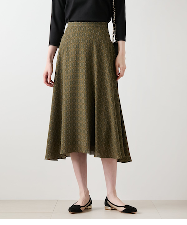 ビットプリント フレアスカート