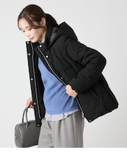 ポリエステルストレッチタフタ ダウンコート