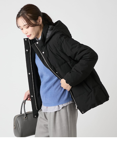 ポリエステルストレッチタフタ ダウンコート