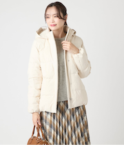 ポリエステルストレッチタフタ ダウンコート