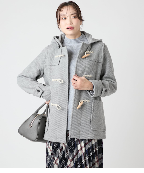 【L】ウールバスケット ショートダッフルコート