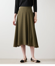 【L】ビットプリント フレアスカート