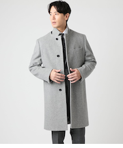ウールショートビーバー ロングコンバーチブルカラーコート