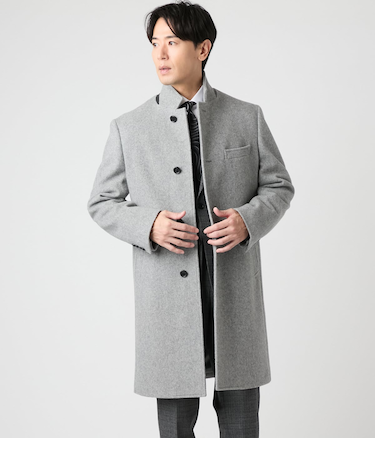 ウールショートビーバー ロングコンバーチブルカラーコート