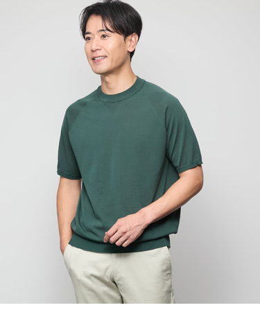 【ウォッシャブル】ホールガーメント ニットTシャツ
