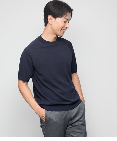 【ウォッシャブル】ホールガーメント ニットTシャツ