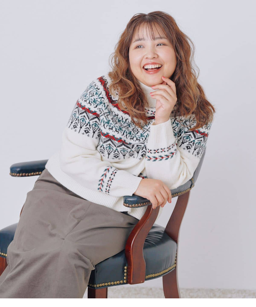 【L】フェアアイル ハイネックニットプルオーバー