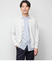 【ウォッシャブル】編み柄襟付き カーディガン