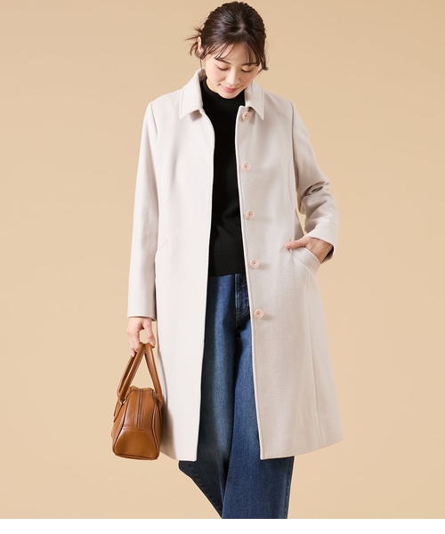 大きいサイズ♡ニューヨーカー　ステンカラー　コート　ブラック　綿麻　春秋 ニューヨーカー/ステンカラーコートのアウトレット通販｜三井