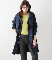 【L】【ウォッシャブル】TCナチュラルクロス フード付きアウター