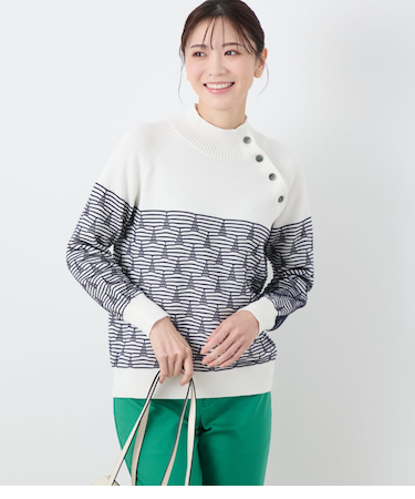 【L】ヨットボーダー ハイネックプルオーバー