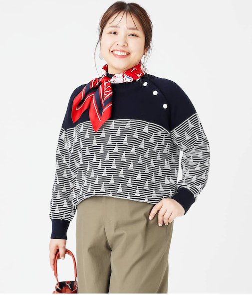 【L】ヨットボーダー ハイネックプルオーバー