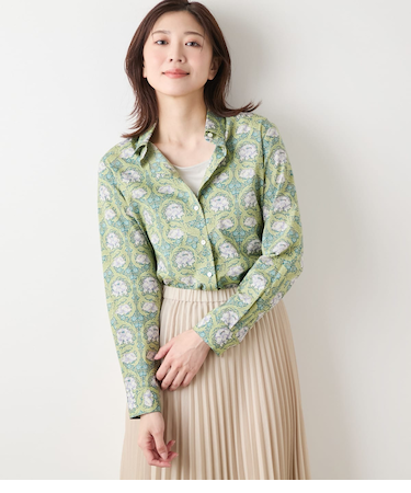 リバティ ウィリアム・モリス アフリカンマリーゴールド レギュラーカラー長袖シャツ