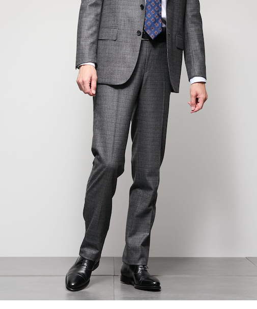 【ストレッチ】PREMIUM ミルドチェック ウエストアジャストスラックス(セットアップ対応)