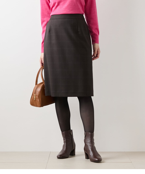 ウールウインドウペイン ストレートスカート