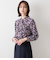 ビオラフラワープリント フロントフリルブラウス