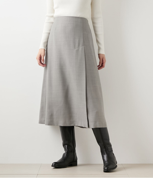 ニューヨーカー（NEWYORKER）/【ウォッシャブル】TWビエラ ワンタックAラインスカート ウォッシャブル】TWビエラ ワンタックAラインスカート｜ニューヨーカー
